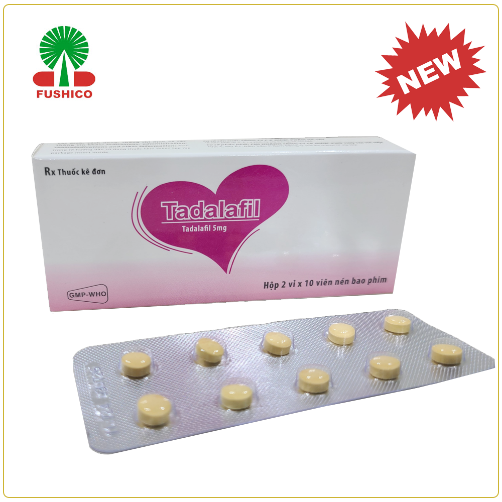 Tadalafil 5mg - Hộp 2 vỉ x 10 viên